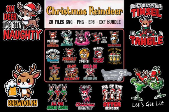 Funny Christmas Reindeer SVG Bundle Review